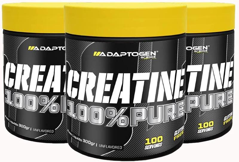 Imagem de Kit 3x Creatina 100% Pura 300g (900g) - Adaptogen