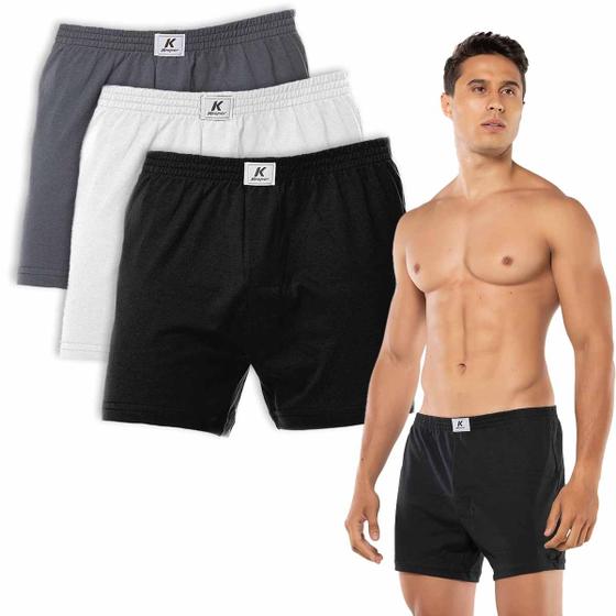 Imagem de Kit 3x Cueca Samba Canção Masculina Abertura Algodão Keeper