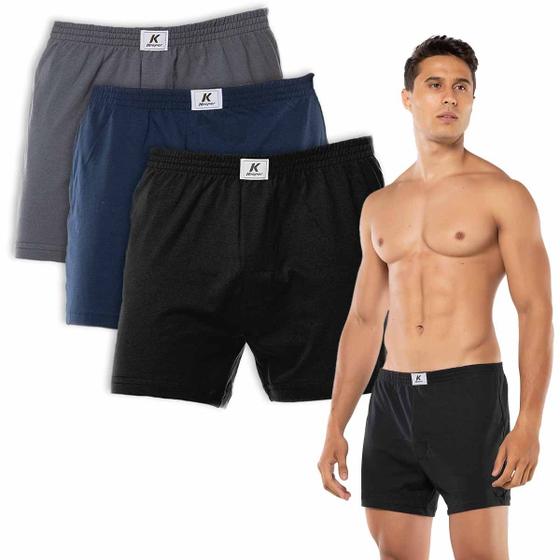 Imagem de Kit 3x Cueca Samba Canção Masculina Abertura Algodão Keeper