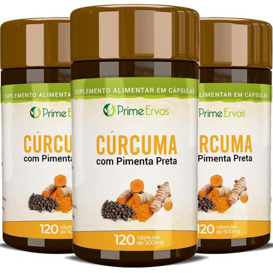 Imagem de Kit 3X Curcumina Com Pimenta Preta Prime Ervas