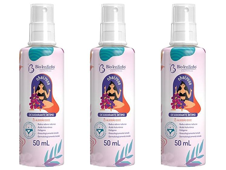 Imagem de Kit 3x Desodorante Íntimo Colágeno Ácido Hialurônico Algodão Doce 50ml