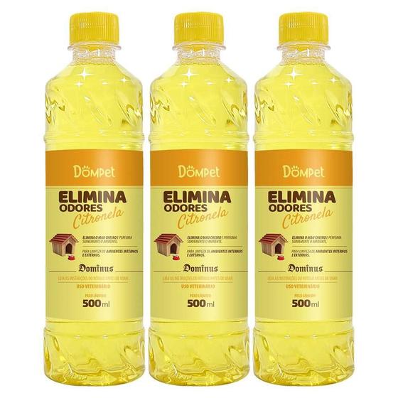 Imagem de Kit 3X Eliminador De Odores Dompet 500Ml - Citronela