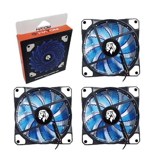 Imagem de Kit 3X Fan Cooler Gamer LED Azul para Gabinete ATX Ventoinha de 1100 RPM