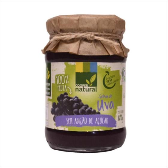 Imagem de Kit 3X: Geleia Uva 100% Fruta Orgânico Sem Açúcar 180G