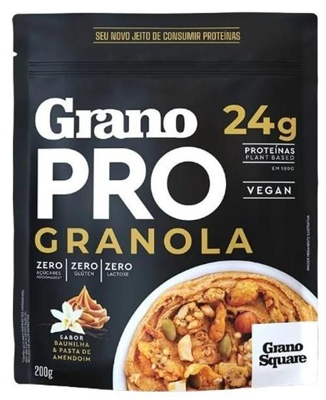 Imagem de Kit 3X: Granola Vegana Proteica Granopro Granosquare 200G