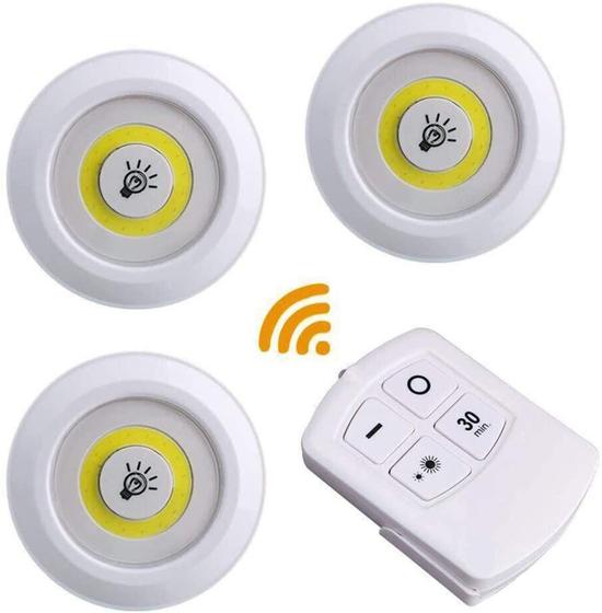 Kit 3x Lâmpada Luminária Led Spot Sem Fio Controle Remoto - Briwax Menor preço em Kit 3x Lâmpada Luminária Led Spot Sem Fio Controle Remoto - Briwax