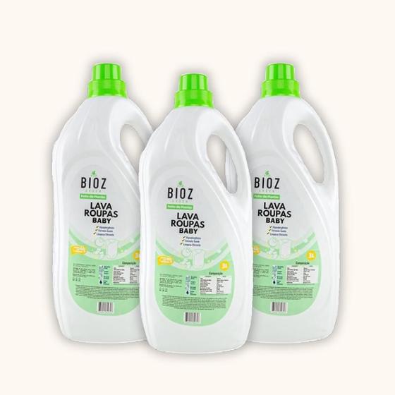 Imagem de Kit 3X: Lava Roupas Biodegradável Baby BioZ Green 3L