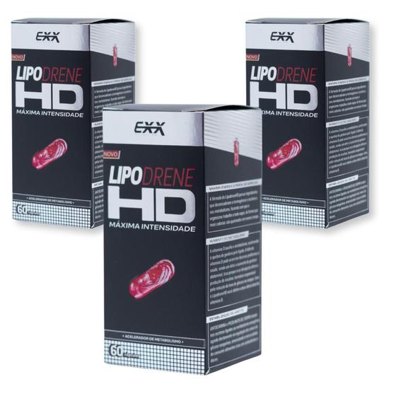 Imagem de Kit 3x LipodreneHD - Termogênico - Exx Nutrition