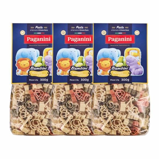 Imagem de Kit 3X: Macarrão Bambini Bichinos Tricolore Paganini 300G