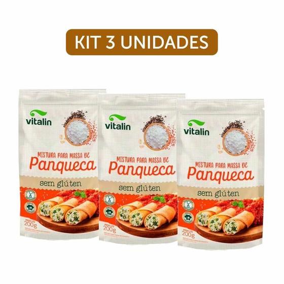 Imagem de Kit 3X: Mistura Para Panqueca Sem Glúten Vitalin 200G