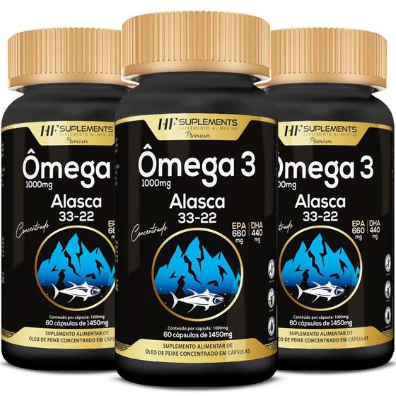 Imagem de Kit 3X Omega 3 Do Alasca Premium 33/22 1450Mg 60Caps