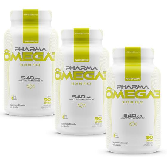 Imagem de Kit 3x Ômega 3 Pharma Óleo de Peixe 90 Cáps - FitPharma