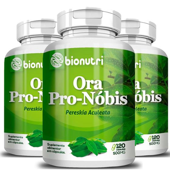 Kit 3x Ora Pro Nobis 500mg 360cps Original Menor preço em Kit 3x Ora Pro Nobis 500mg 360cps Original