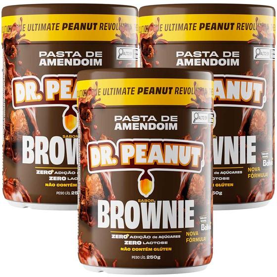 Imagem de Kit 3x Pasta de Amendoim Com Whey Protein - Zero Lactose - (250g) - Dr Peanut