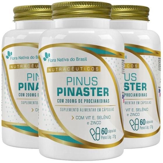 Imagem de Kit 3X Pinus Pinaster + Vitamina E, Selênio E Zinco 60