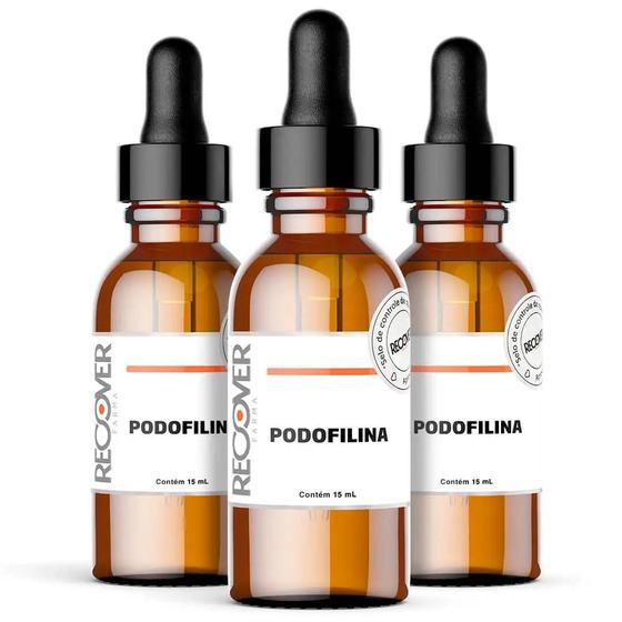 Imagem de Kit 3x Podofilina 25% - 15mL - Recover Farma