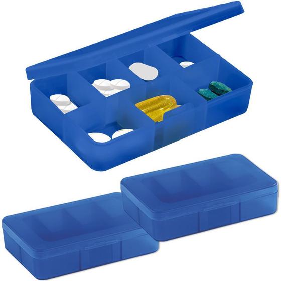 Imagem de Kit 3x Porta Comprimidos com 7 Divisórias TopGet Azul