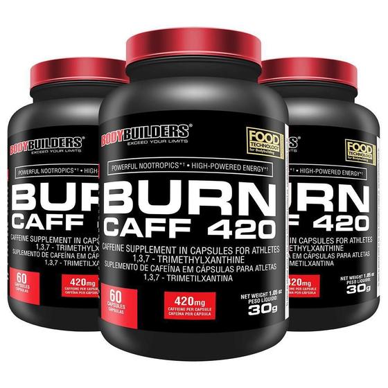 Imagem de Kit 3X Pré Treino Burn Caff - Bodybuilders