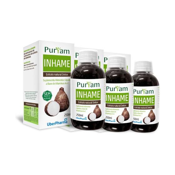 Imagem de Kit 3x Puryam Inhame Suplemento 250ml UberPharma A