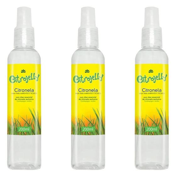 Imagem de Kit 3x Repelente Citrojelly em Spray (Citronela) 200ml - Wnf