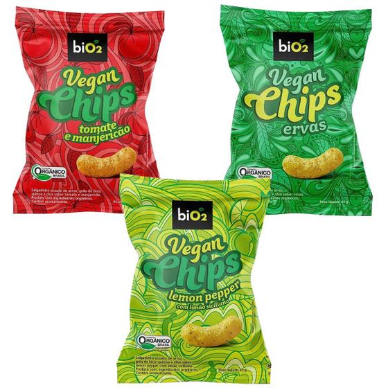 Imagem de Kit 3x Salgadinho Assado Orgânico Vegan Chips Bio2 