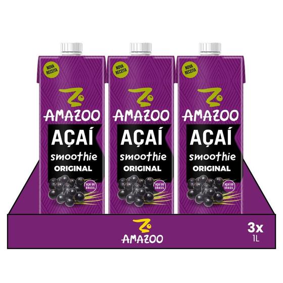 Imagem de Kit 3x Smoothie de Açaí Tradicional Amazoo 1L