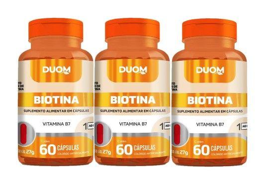 Imagem de Kit 3x Suplemento Biotina Com 60 Cápsulas - Duom