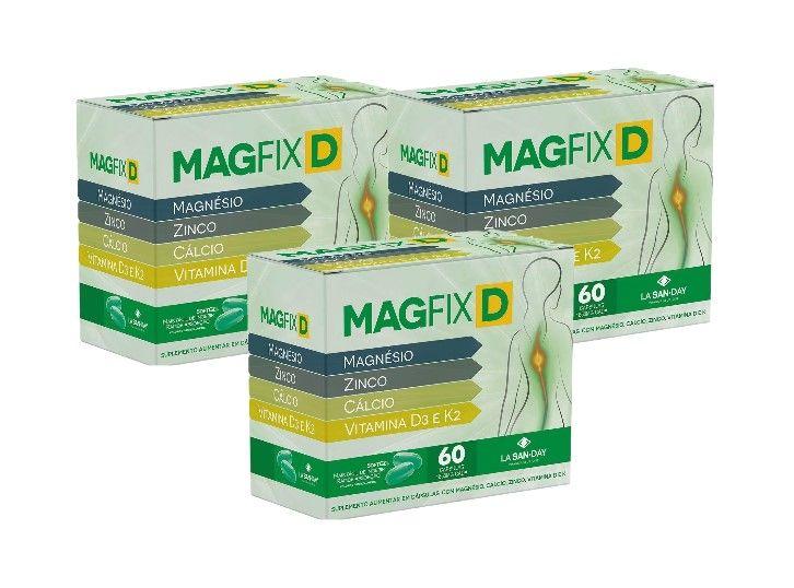 Imagem de Kit 3x Suplemento Magfix D C/60 Cápsulas - La San Day