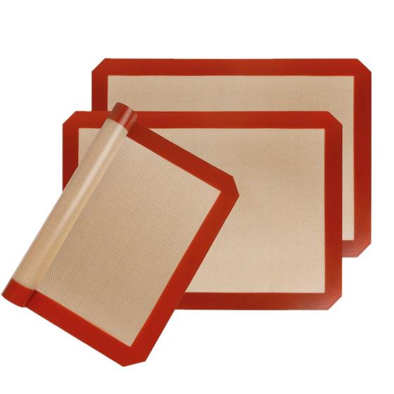 Imagem de Kit 3x Tapetes Silicone Silpat Culinário Cozinha 40x30 Fibra Antiaderente forma