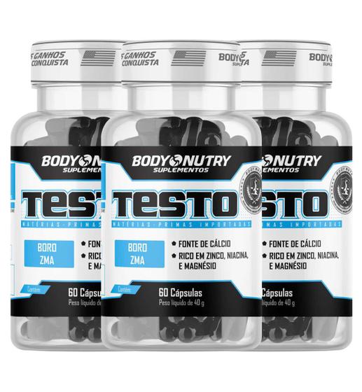 Kit 3x Testo pote 60 cápsulas, Body Nutry Menor preço em Kit 3x Testo pote 60 cápsulas, Body Nutry