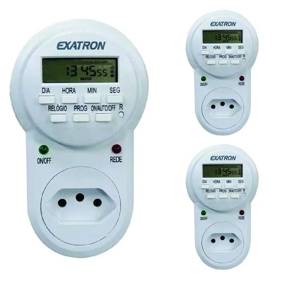 Kit 3x Timer Temporizador Digital Ajuste Segundos 18 Funções EXATRON