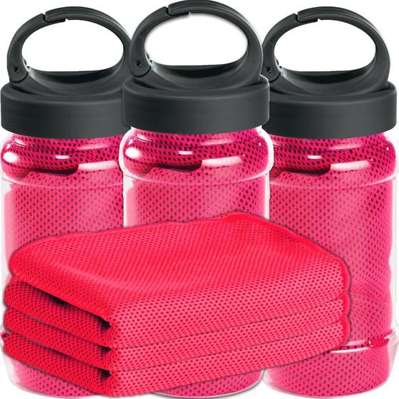 Imagem de Kit 3x Toalha Esportiva Gelada Refrescante TopGet Rosa