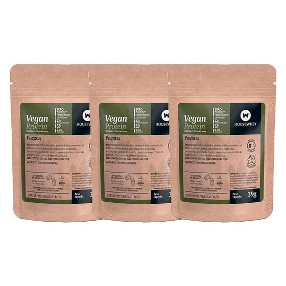 Imagem de Kit 3X: Vegan Protein Paçoca Sachê Housewhey 39g