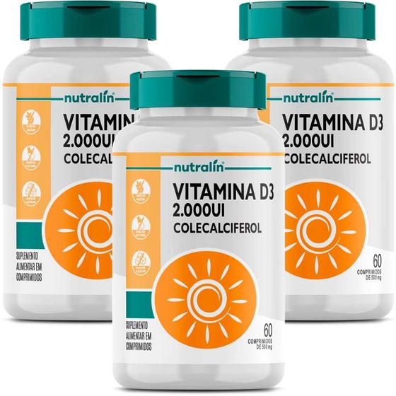 Imagem de Kit 3x Vitamina D3 2.000Ui - 60 capsulas cada - Nutralin