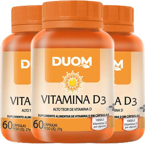 Imagem de KIT 3x Vitamina D3 - 60 Cápsulas 450mg - Duom