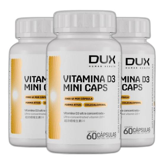 Imagem de Kit 3x Vitamina D3 Colecalciferol 2000 UI 60 Caps - Dux