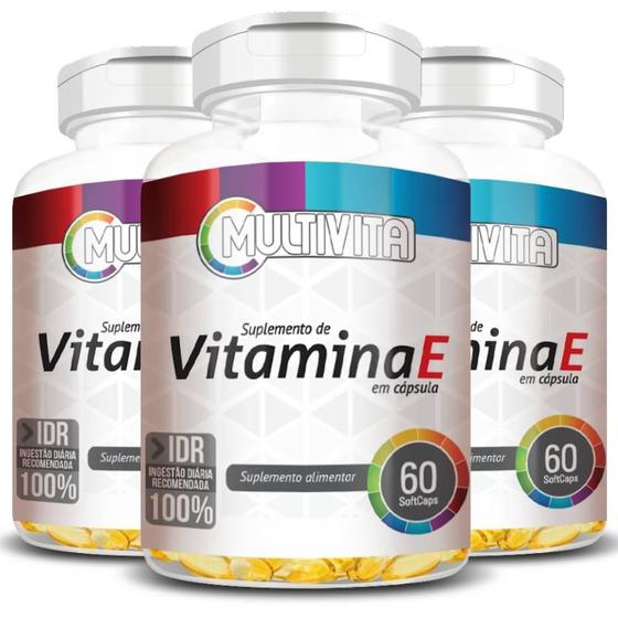 Imagem de Kit 3X Vitamina E 100% Idr 60 Cápsulas - Multivita