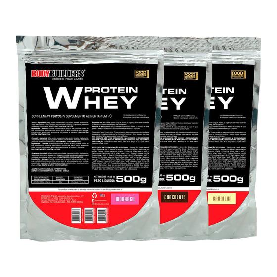 Imagem de Kit 3x Whey Protein 500g - Bodybuilders