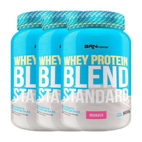 Imagem de Kit 3x Whey Protein Blend Standard 900g - BRN Foods wey/wey