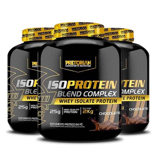 Kit 3x Whey Protein Isolado Iso Blend Complex 2Kg Pretorian Whey