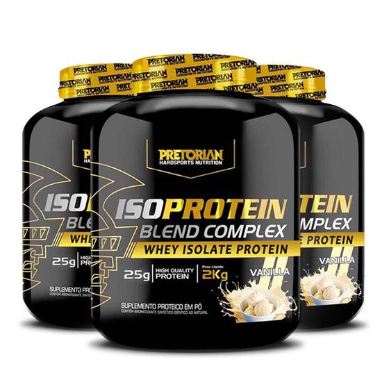 Kit 3x Whey Protein Isolado Iso Blend Complex 2Kg Pretorian Whey