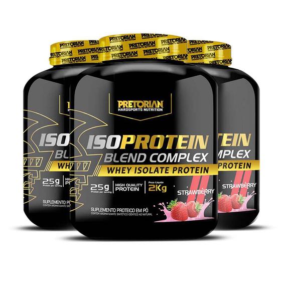 Kit 3x Whey Protein Isolado Iso Blend Complex 2Kg Pretorian Whey