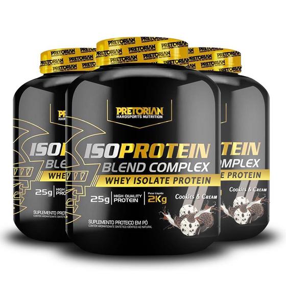 Kit 3x Whey Protein Isolado Iso Blend Complex 2Kg Pretorian Whey