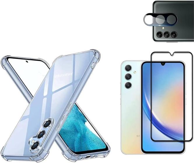 Imagem de Kit 3x1 Película Nano Cerâmica + Capa + Câmera para Samsung Galaxy A24