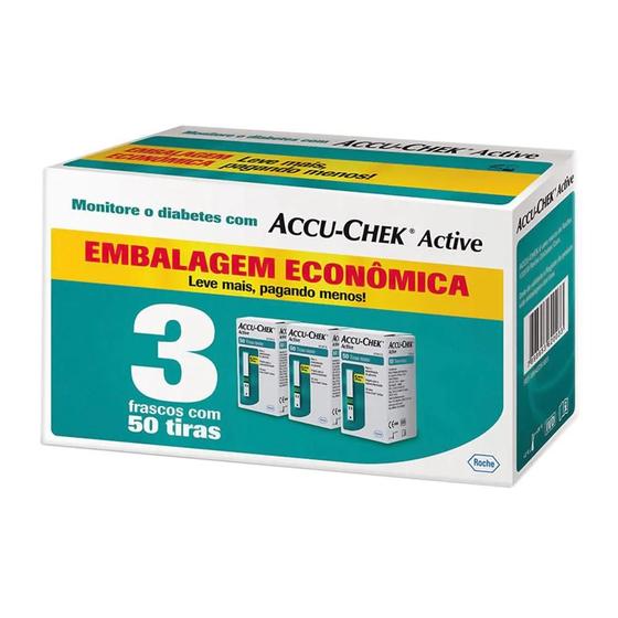 Imagem de Kit 3X50 Accu-Chek Active (150 Tiras Reagentes)