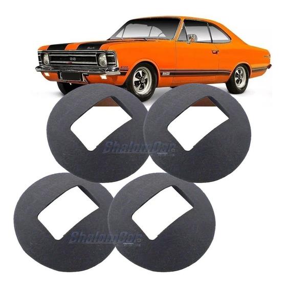 Imagem de Kit 4 Acabamento Maçaneta Puxador Interno Opala Cor Preto