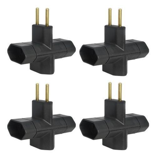 Imagem de Kit 4 Adaptador T Benjamin 3 Tomadas Plug 2P T 10A Margirius