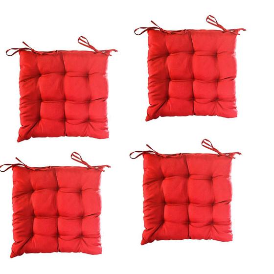 Imagem de Kit 4 Almofada Assento Futon para Cadeira Oxford Vermelho