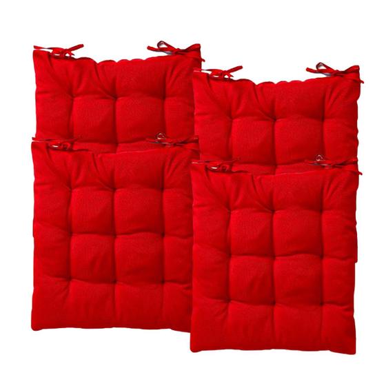Imagem de Kit 4 Almofadas Assento Sofá Cadeira Futton Design Liso Sofisticado Resistente