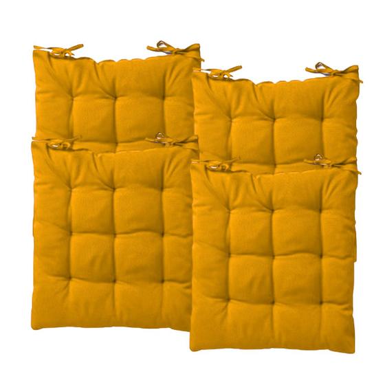 Imagem de Kit 4 Almofadas Assento Sofá Cadeira Futton Design Liso Sofisticado Resistente